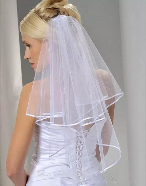 short wedding dress and veil