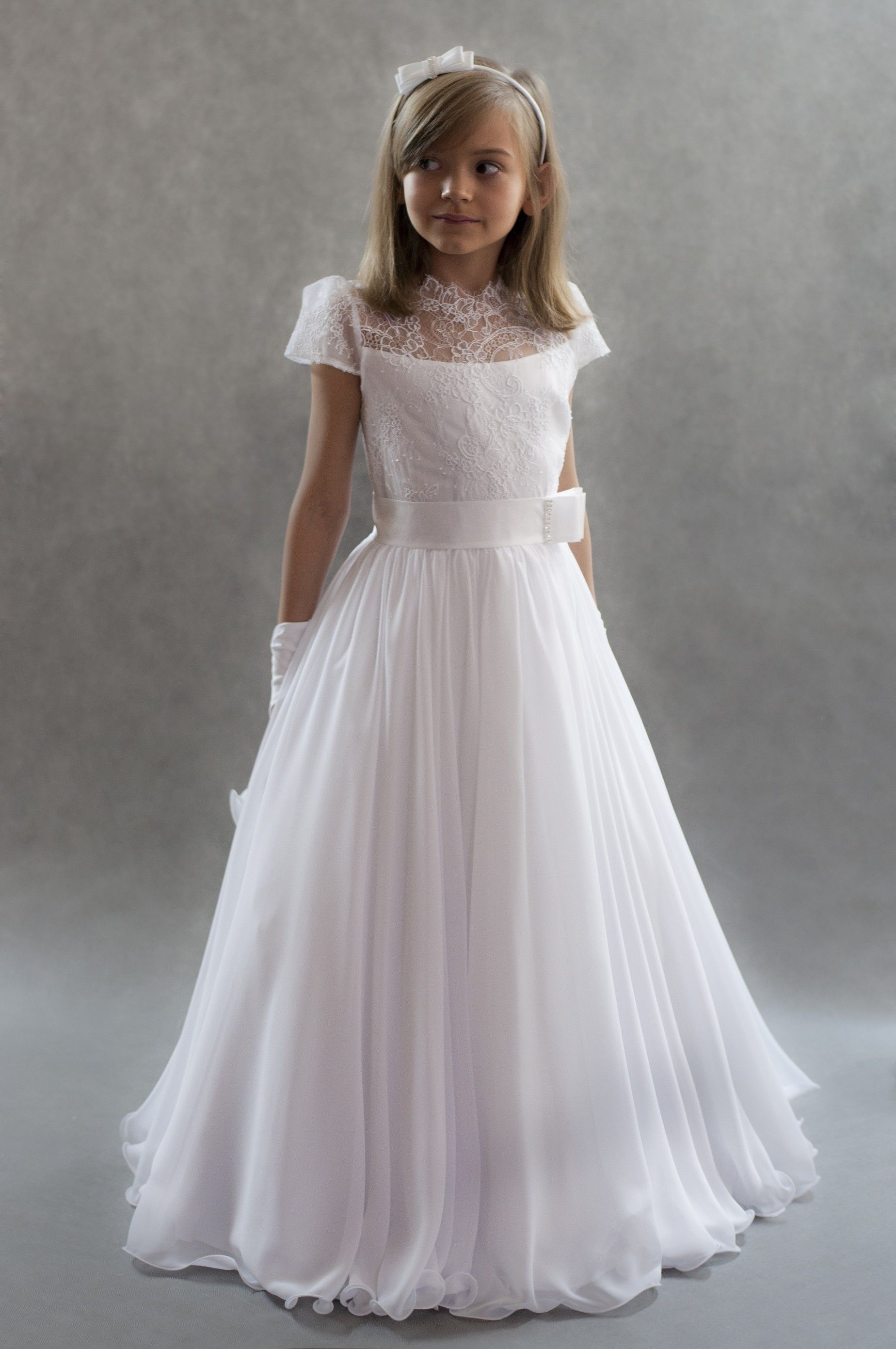 2017 White Floor Length Flower Girls Dresses For Weddings High