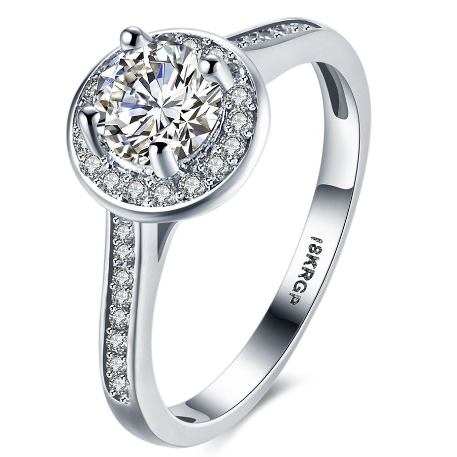2020 Real Pure Gold Ring 18krgp Stamp Original Rings Set 1 Ct Cz Diamant Wedding Rings For Women Ring From Zhaohaifan 25 13 Dhgate Com
