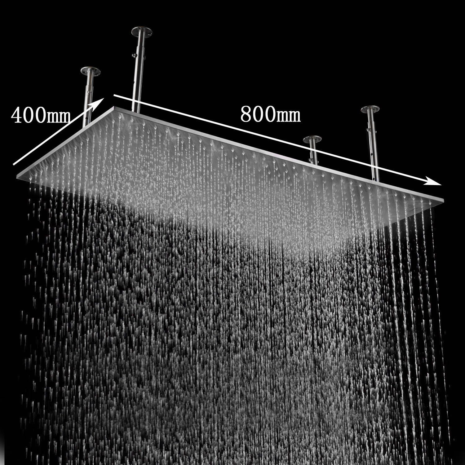 400 800MM Brushed Overhead Shower Rain Shower Head Shower Head Stainless Steel