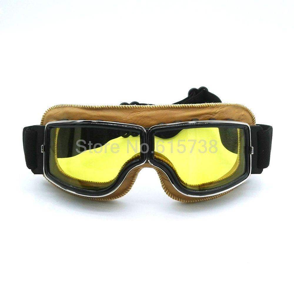 vintage motorcycle goggles over glasses