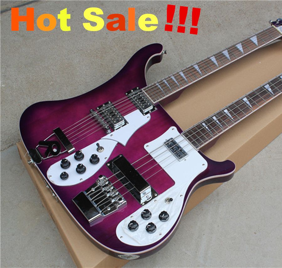 Compra Guitarra De Dos Cuerdas De 12 Cuerdas Y Bajo Eléctrico De 4 Cuerdas,  Cuerpo Morado, Pickguard Blanco, Diapasón De Palisandro, Se Puede Cambiar  Barato | Entrega Rápida Y Calidad | Es.Dhgate