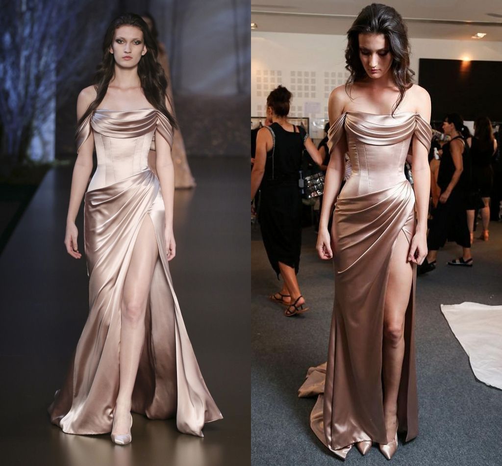 satin champagne gown
