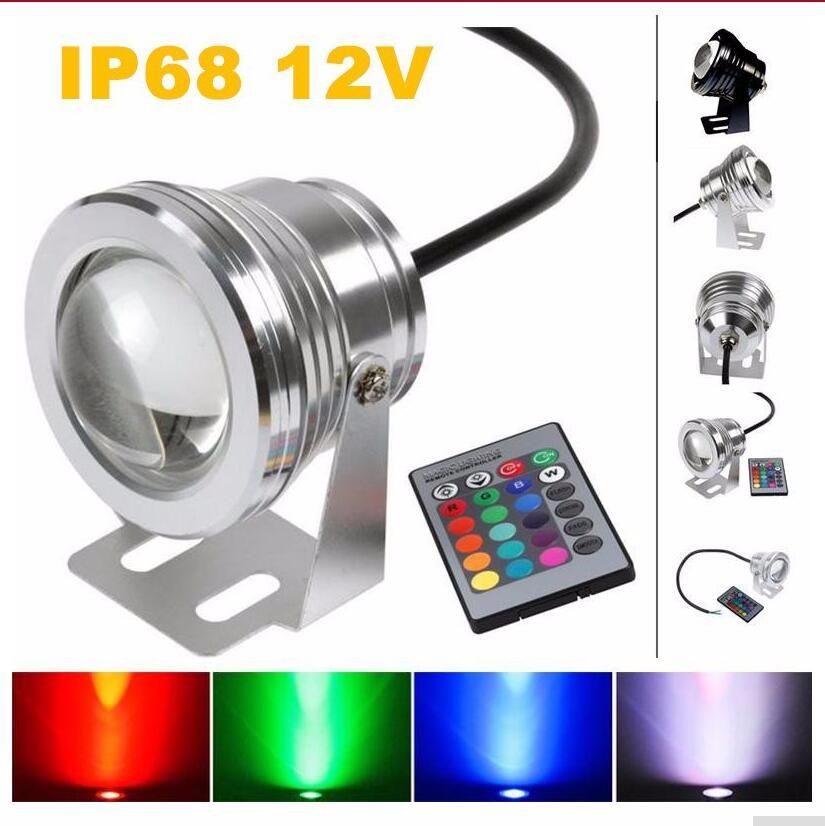 10W Underwater Lights Aquarium Waterproof RGB LED Swimming Pool Light IP68  DC12V Outdoor Use With IR Remote Controller Multicolors From Bleledlight,  $39.34