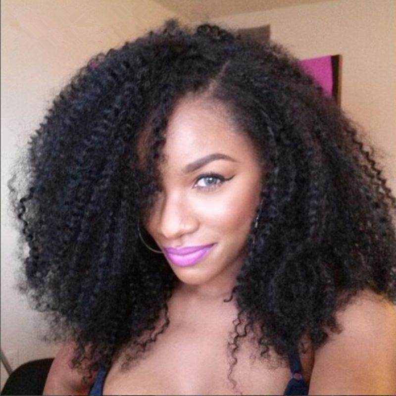 African American Kinky Curly Hair Wig For Black Woman Afro Kinky