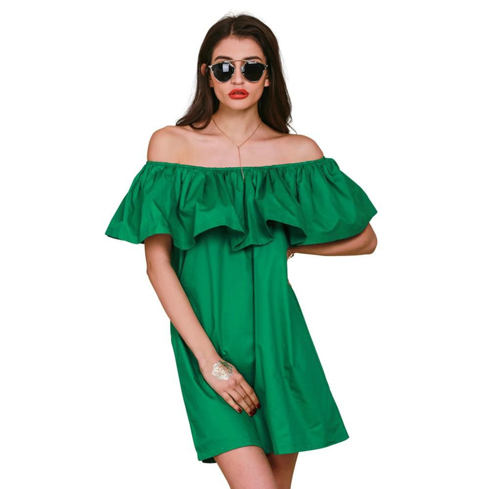 green and white summer dress