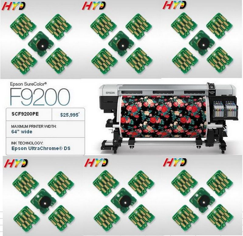 Free DHL / FEDEX: 40 pièces / lot, (T7411 T7412 T7413 T7414) Puce de remplacement pour Epson sureColor F9200 64 "large R2R imprimante de colorant