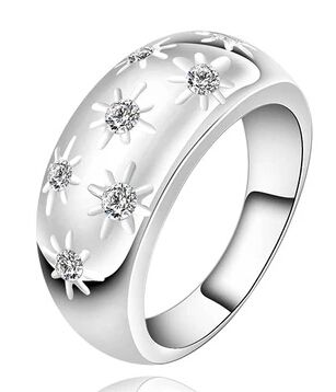 Hot femmes Lady Rose Fleur Cristal Strass Fête De Mariage Bagues Réglables