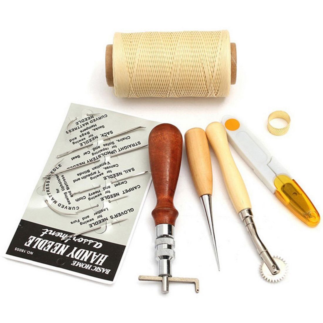2020 DIY Kits Leather Craft Hand Stitching Sewing Tool Set Thread Awl