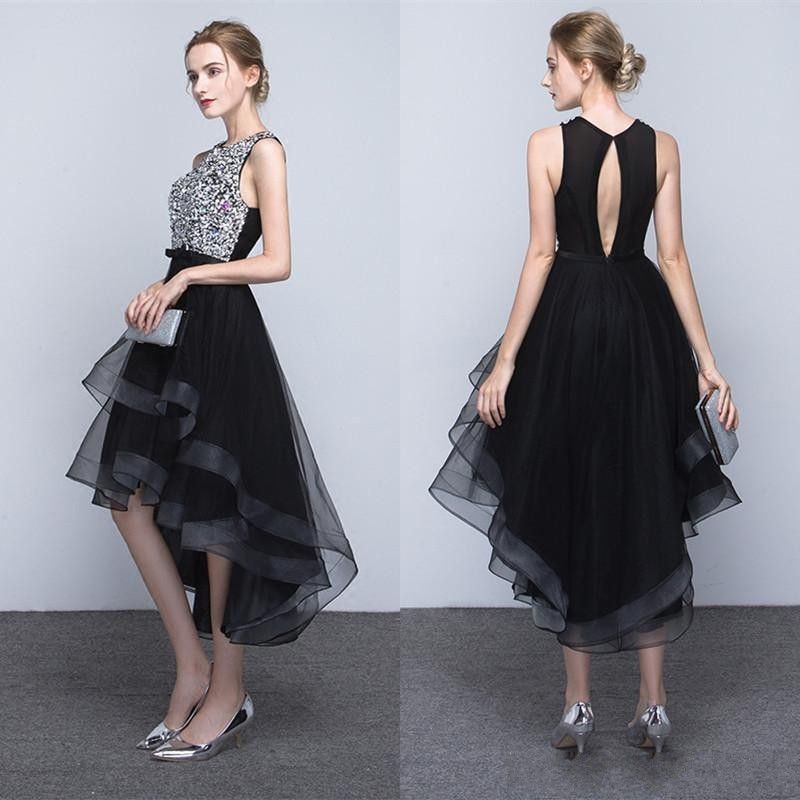 2017 Newest Hi Lo Black Cocktail Dress ...