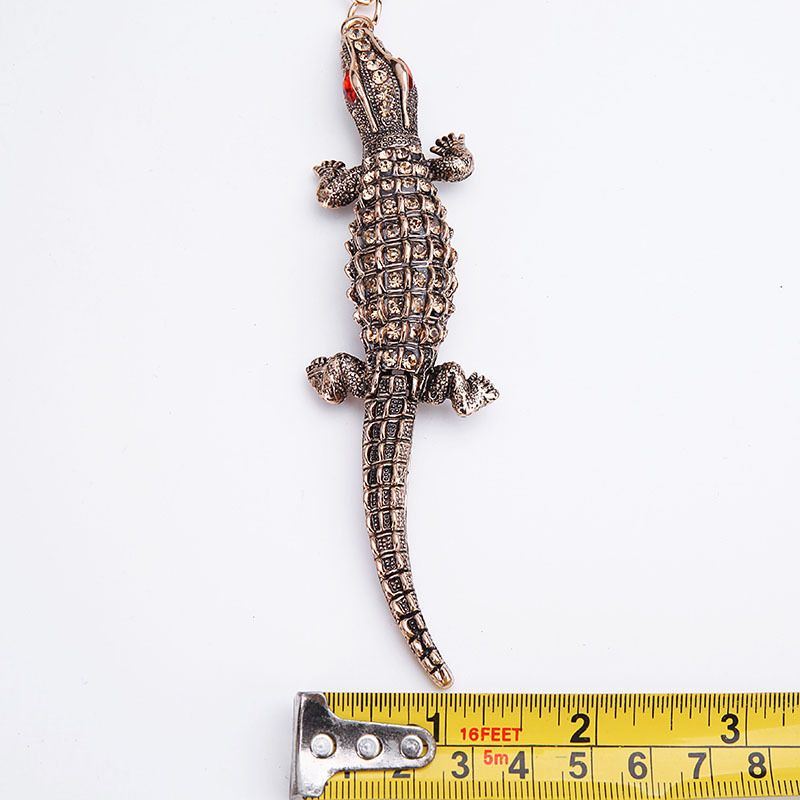 Trendy Rhinestone Crocodile Keychain Keyrings Crocodile Car Key Chain