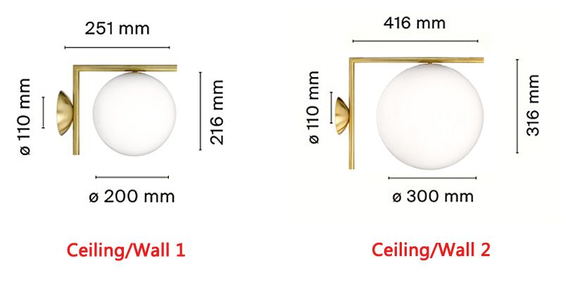 ウォールランプ/天井ランプ（？20cm）