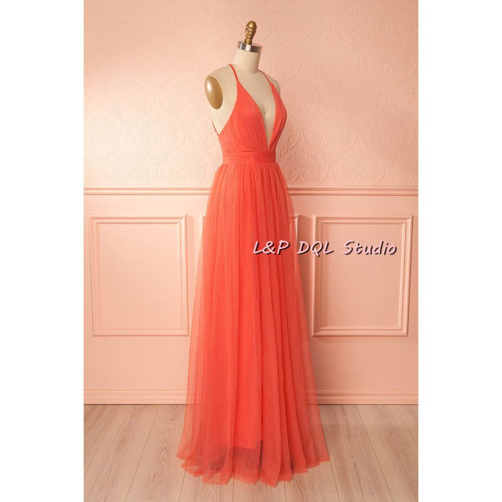 dark coral bridesmaid dresses