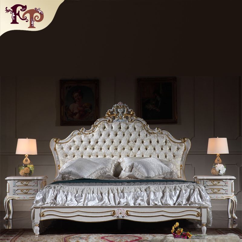 2019 Antique Reproduction Furniture French Royalty Bedroom Furniture Solid Wood Carved Queen Bed With Gold Leaf Gilding From Fpfurniturecn 2726 64