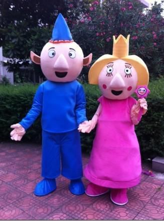 Adult size Ben and Holly Little Kingdom cartoon mascot costume fancy dress new Kit free shipping Adult size Ben and Holly Little Kingdom cartoon mascot costume fancy dress new Kit free shipping