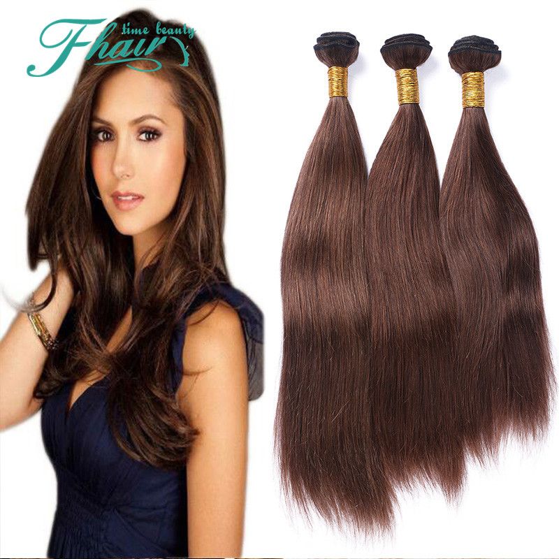 9a Virgin Indian Straight Wavy Hair Weave Bundles 4 Chocolate