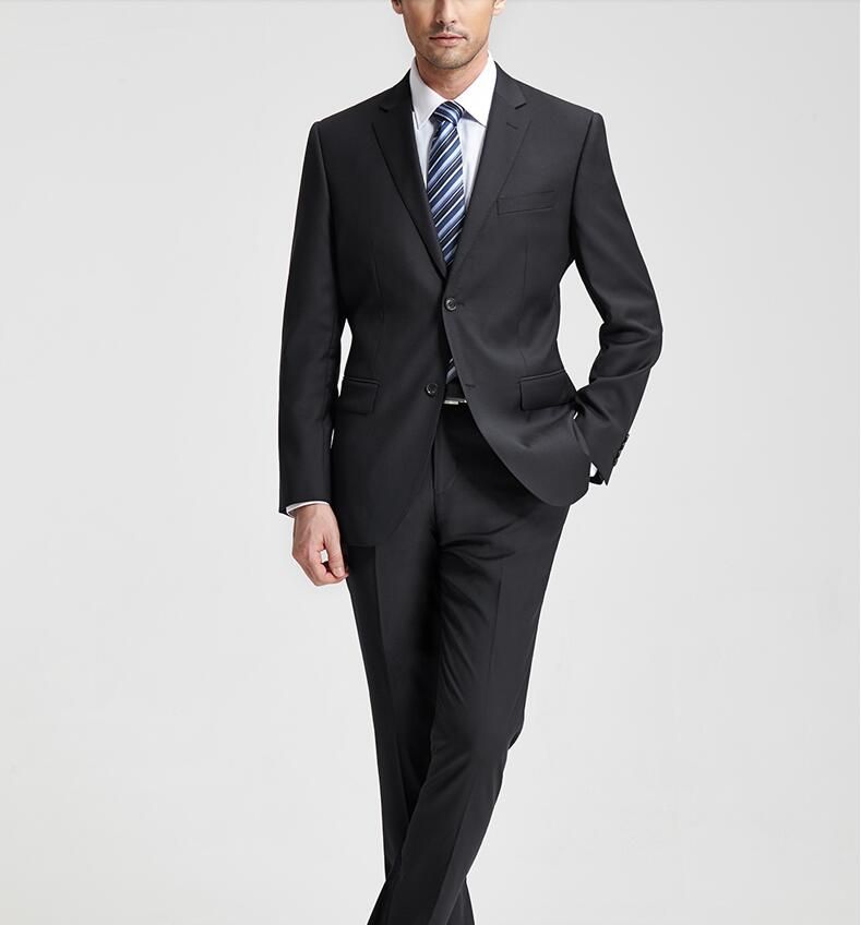 2021 Custom Made Pure Black Men Suit Tailor Made Suit Bespoke Wedding ...