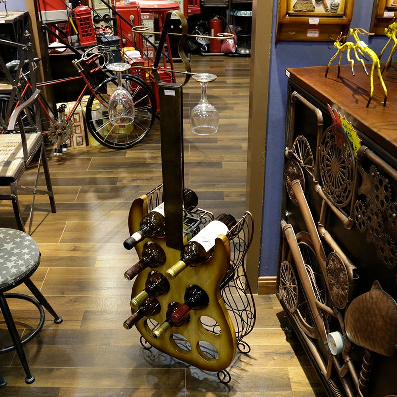 Compra Hierro Forjado Guitarra En Forma De Vino Tinto Estante De Vidrio  Porta Artículos De Equipamiento Para 11 Botellas 4 Vasos HG11515 Barato |  Entrega Rápida Y Calidad | Es.Dhgate