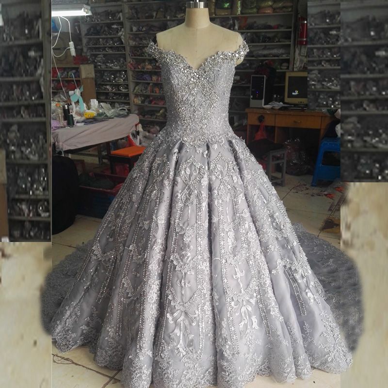 wedding gown silver