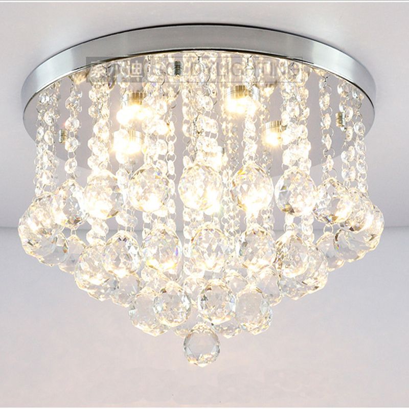 Bulk Round K9 Crystal Ceiling Lamp Droplights Silver Chrome Pendant Light Chandelier From Greatlight520 53 06 Dhgate Com - Crystal Ceiling Lamp Silver