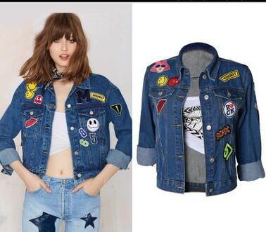 printed denim jacket womens
