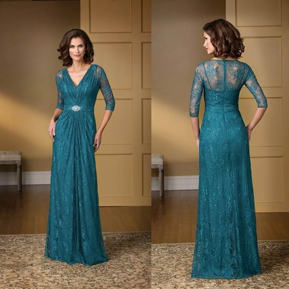Custom Made New Teal Green Lace Mother Of Bride/Groom Formal Dresses 3/