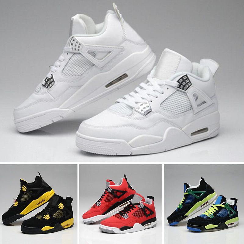 Acheter Pas Cher 2017 Air Retro Nike Air Jordan 4 Chaussures De Basket Ball  Homme Rétro 4s Pure Money Royalty White Ciment Premium Black Bred Fire Red  Sports Sneakers Taille 8 13 Du 61,23 € | Fr.Dhgate
