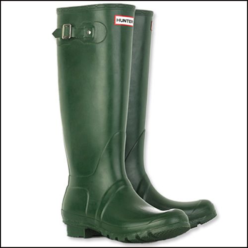 hunter wellies green womens
