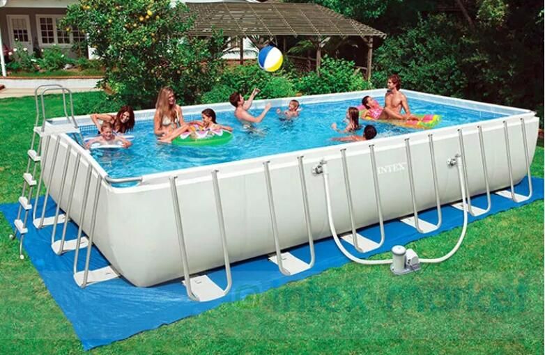 compre 2016us alta qualidade 975 488 132 cm tubo retangular cinza quadro piscina suite grande piscina de juanxiang 8 883 03 pt dhgate com