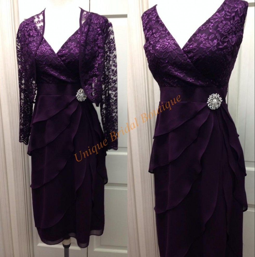 deep purple mother of the bride dresses