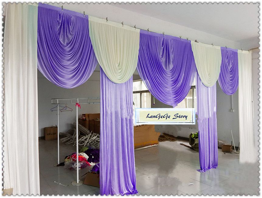 2019 Ivory And Lavender Wedding Backdrop Swags Party Drapes Fit