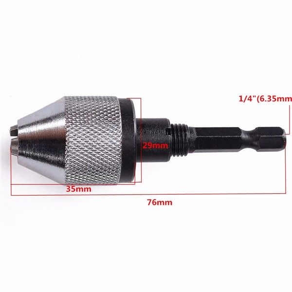1//4 2 pi/èce 6.35mm Keyless Foret Mandrin hexagonale Mandrin sans cl/é Changement rapide adaptateur convertisseur serrage 0,3 ~ 6.5 mm