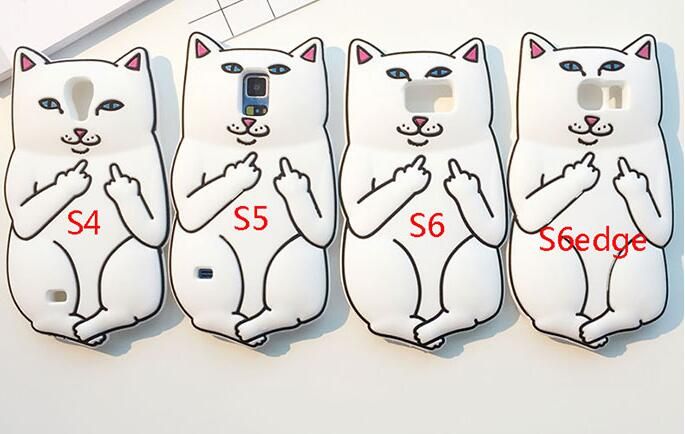 3D Ripndipp Pocket Cat Middle Finger Soft Silicone GEL Case For