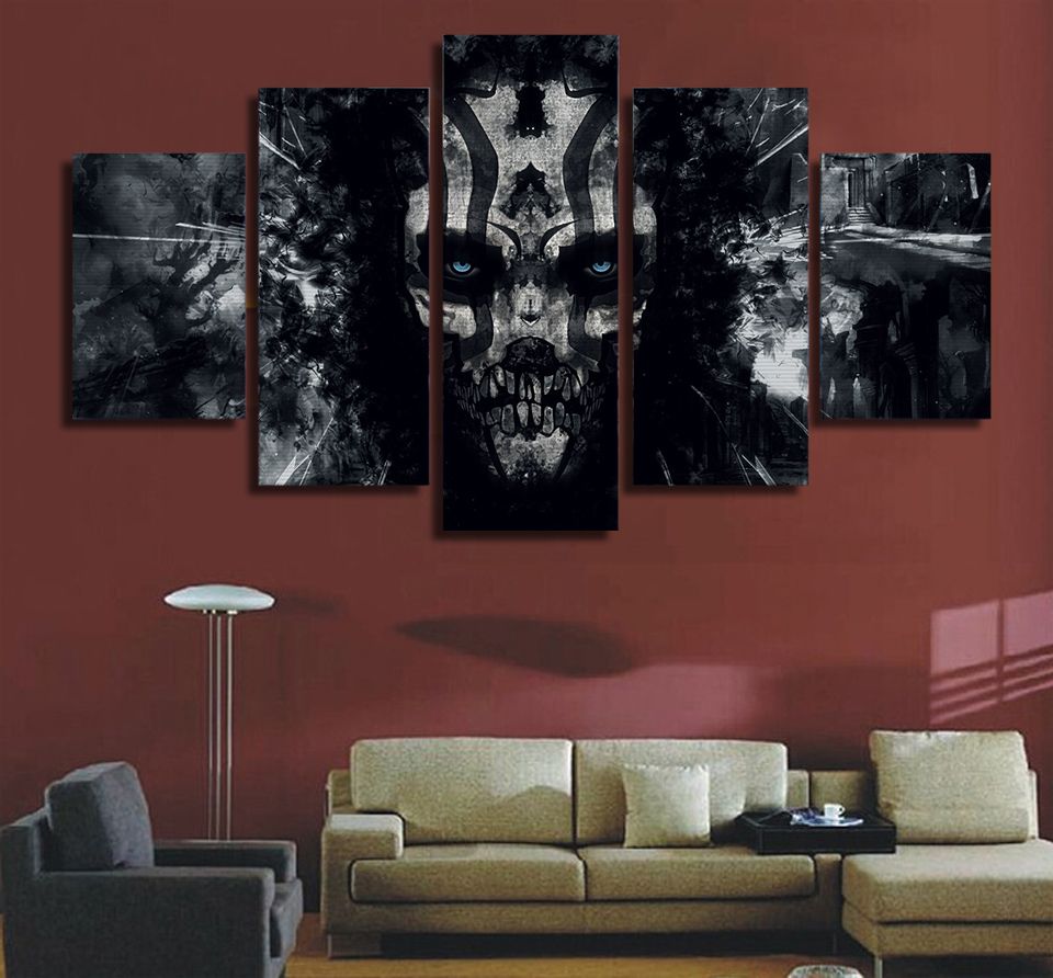 Compre 5 Unidades Hd Impreso Oscuro Pintado Craneo Pintura