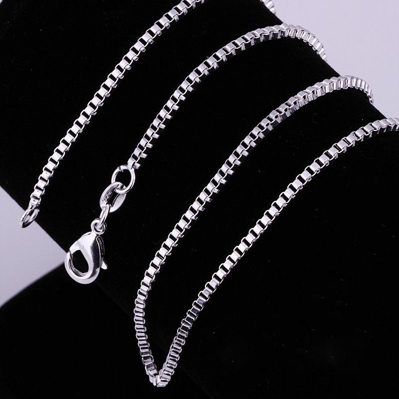Sterling Silver 1.4mm Thick Box Chain Necklace