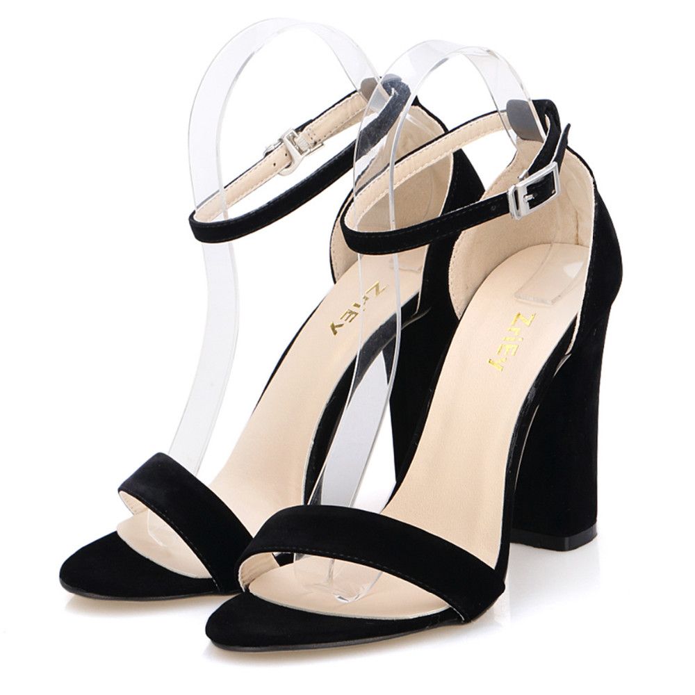 thick heel pumps with strap