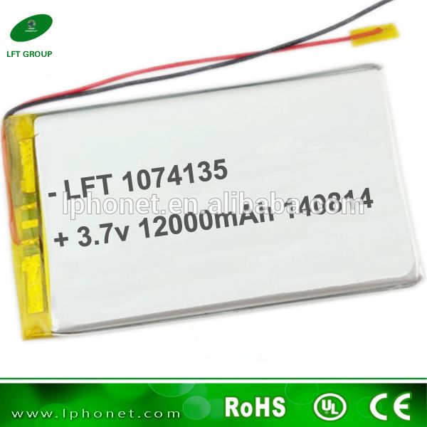 High Power 1074135 3 7v 12000mah Li Ion Polymer Battery For Solar Panel Lipo Battery Power Bank Charger Cr2450 Battery Deltran Battery Tender From Deng201409 18 8 Dhgate Com