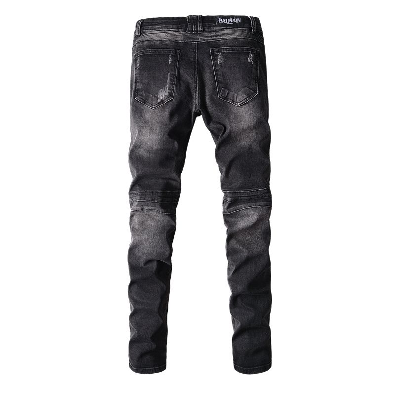 Wholesale Cheap Balmain Jeans Men Skinny Jeans Brown Ripped Vintage Design Dark Washed Scratches Jeans Branded Biker Jeans Quality From Missaqin, | DHgate.Com