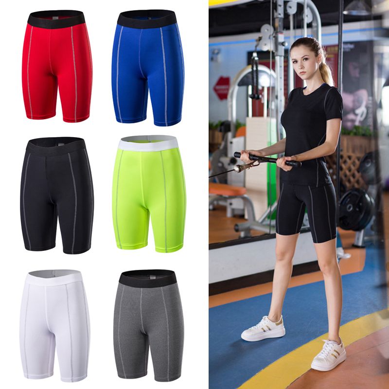 womens knee length compression shorts