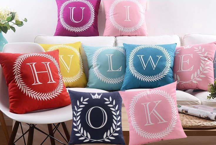 26 English Letters Cushion Covers Color Home Love Baby Names