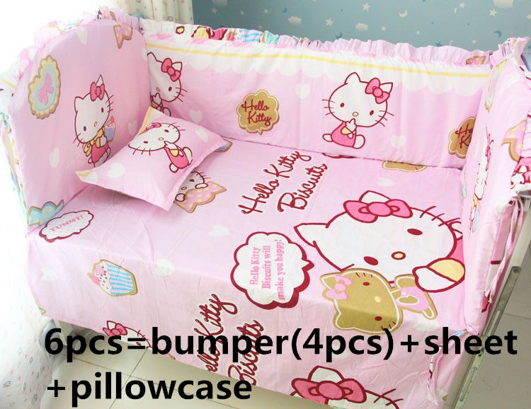 Promotion Hello Kitty Bedding Set Handmade Baby Girl And Boy Crib