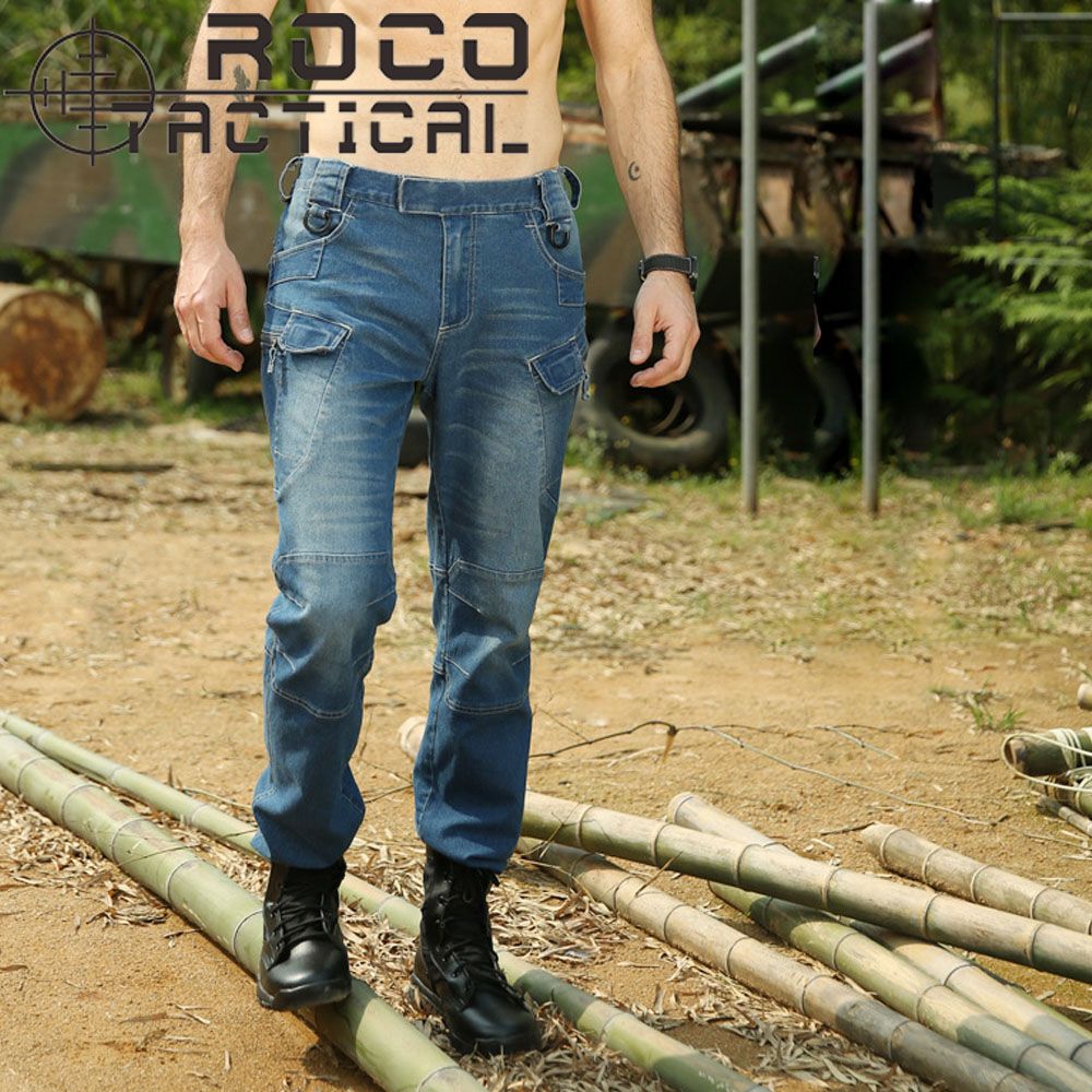 denim jeans with cargo pockets