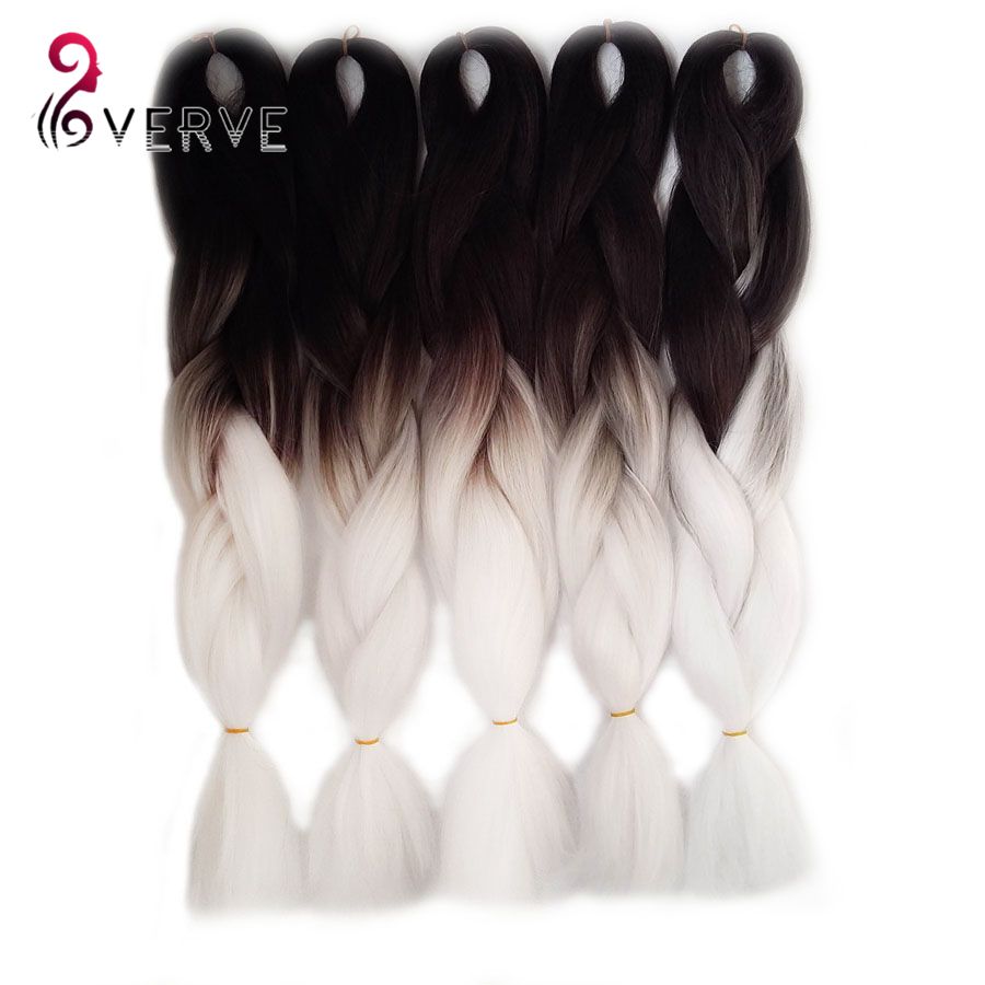 Ombre Kanekalon Jumbo Synthetic Braiding Hair 24inch 100g