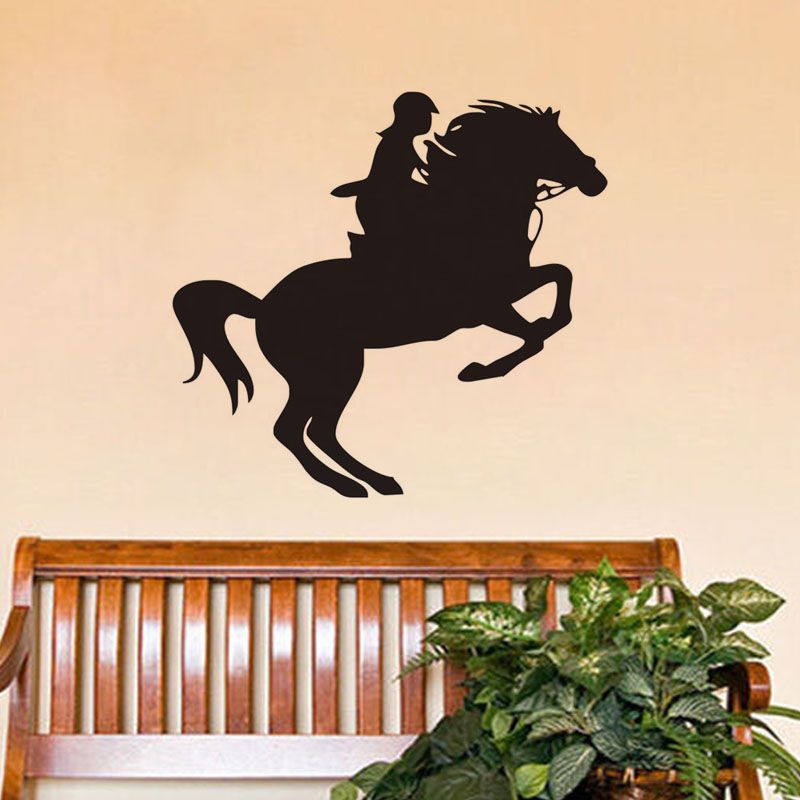 Riding Horse Wall Stickers Living Room Decorative Sticker Animals Vinyl Decals Kids Décor Tree For Art