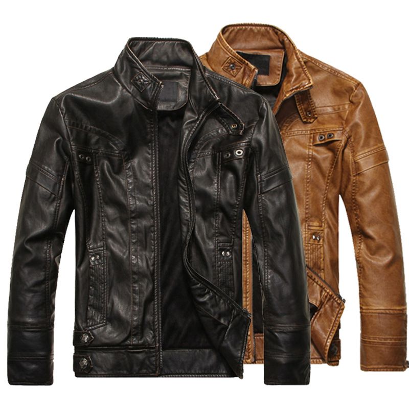 2018 Mens Motorcycle Leather Jackets Slim Fit Stand Collar Faux 2018 Mens Motorcycle Leather Jackets Slim Fit Stand Collar Faux Coat Long Sleeve Black Moto