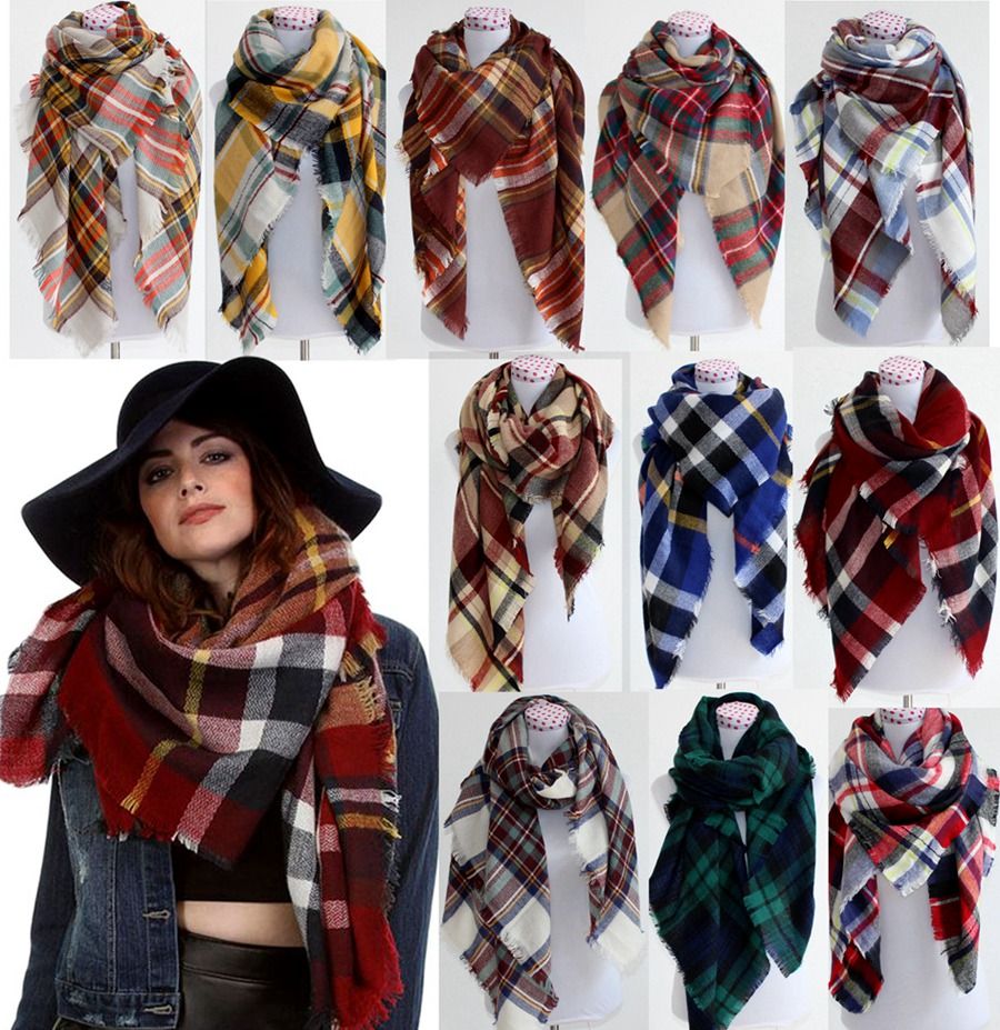 2016 moda mujer bufanda de la escocesa caliente suave de invierno bufanda Pashmina bufanda