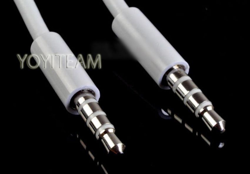 Cable auxiliar de 3.5 mm, tres líneas, 100 blanco y negro, para dispositivos de audio,