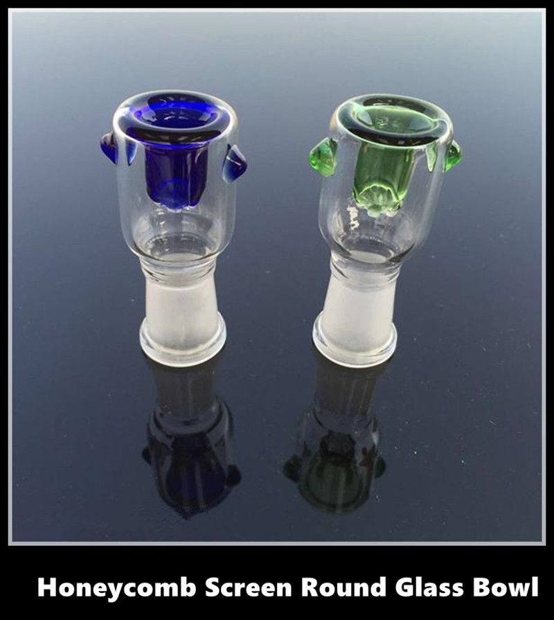2020 Glass Bowls For Bongs With Screw Screen Round Green Blue