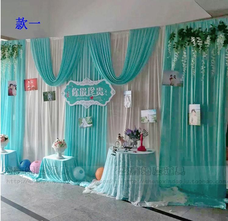 3 6 M Festa De Casamento De Gelo Cortina De Tecido De Seda Cor Azul Branco Com Estagio Swag Prop Cortina De Moda Cortina Pano De Fundo Dhl Livre De Shuxiaojun