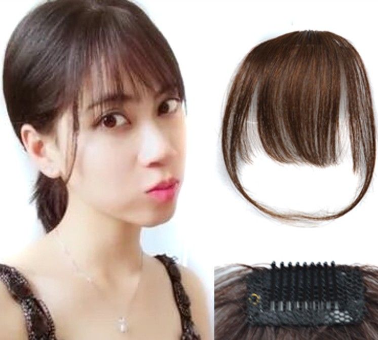 Sara Woman Girls Clip In Shuangbin Hair Bang 100 Human Hair